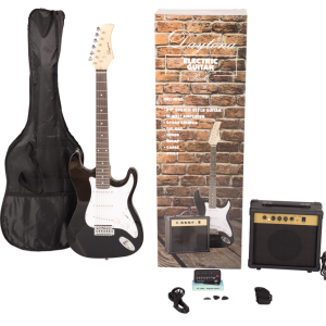 PACK DE GUITARRA ELÉCTRICA DAYTONA TIPO STRATOCASTER NEGRO
